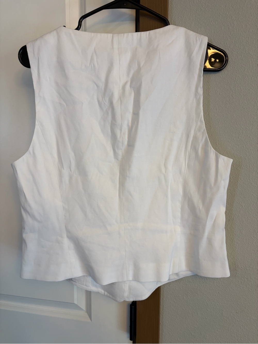NWT Rag & Bone Mariana Button Front Linen Vest White Square Neck Cropped Size 14 - Picture 9 of 11